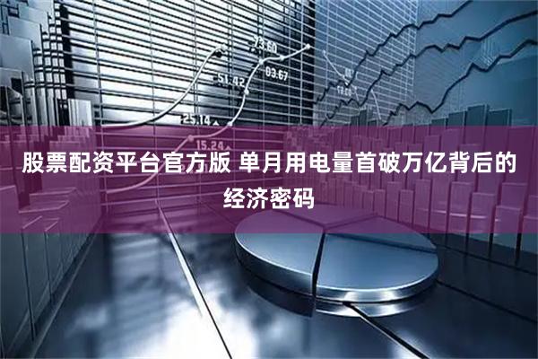 股票配资平台官方版 单月用电量首破万亿背后的经济密码